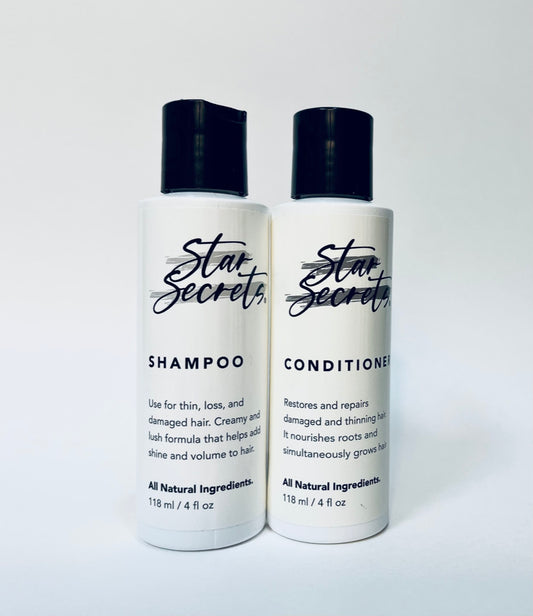 STAR SECRETS Shampoo & Conditioner 4oz - All Natural Ingredients